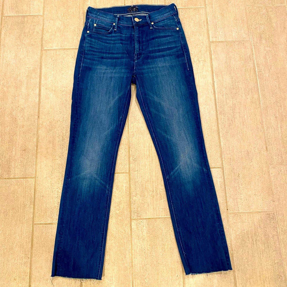 Mother Mid Rise Dazzler Ankle Fray